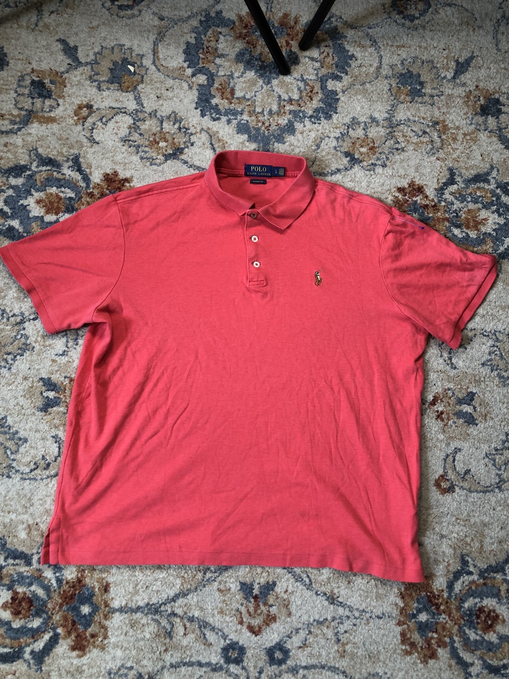 Polo Ralph Lauren Polo Shirt Mens Large Red Classic Fit Short Sleeve Pony Logo